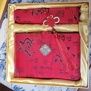 New without tags, Chinese cloth journal and mouse pad with bookmark